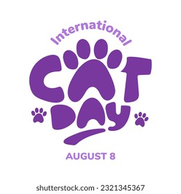 Banner simple del Día Internacional del Gato con silueta de gatos y título negrita del logotipo