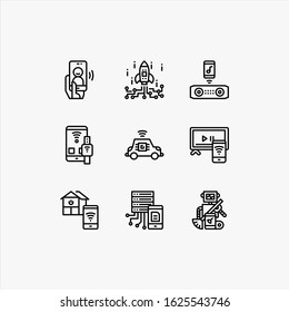 Simple internet icons set illustration