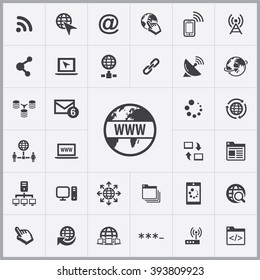 Simple internet icons set. Universal internet icon to use in web and mobile UI, set of basic UI internet elements