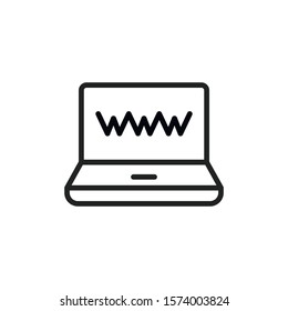 Simple internet line icon. Stroke pictogram. Vector illustration isolated on a white background. Premium quality symbol. Vector sign for mobile app and web sites.