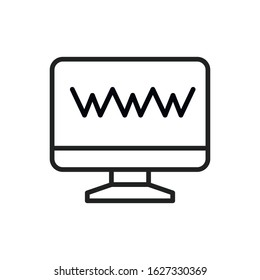 Simple internet line icon. Stroke pictogram. Vector illustration isolated on a white background. Premium quality symbol. Vector sign for mobile app and web sites.