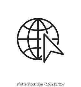 Icono simple de línea de internet. Pictograma de trazo. Ilustración vectorial aislada en un fondo blanco. Símbolo de calidad superior. Signo de vector para aplicaciones móviles y sitios web.