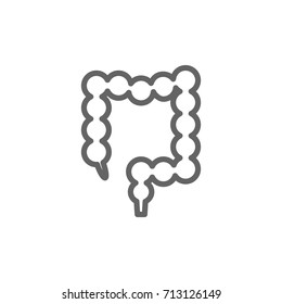 Simple intestine line icon. Symbol and sign vector illustration design. Editable Stroke. Isolated on white background