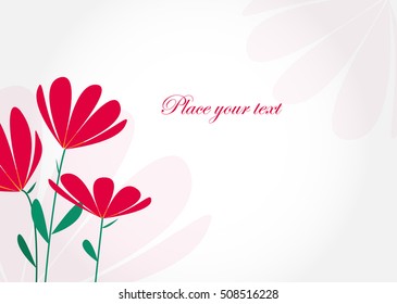 Simple invitation card with flowers and place for your text