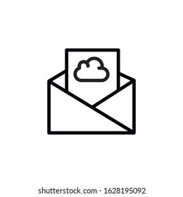 Simple invitation line icon. Stroke pictogram. Vector illustration isolated on a white background. Premium quality symbol. Vector sign for mobile app and web sites.