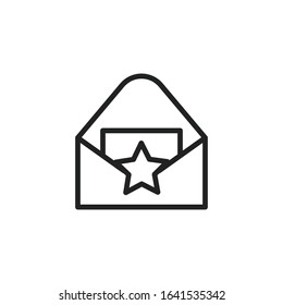Simple invitation line icon. Stroke pictogram. Vector illustration isolated on a white background. Premium quality symbol. Vector sign for mobile app and web sites.