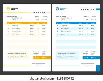 Simple Invoice Design Template