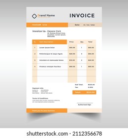 simple invoice design template vector