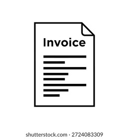 Simple invoice document icon for business finance needs