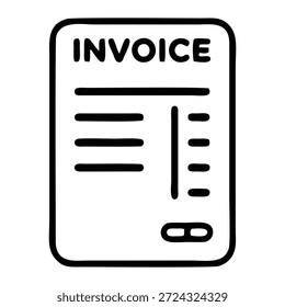 Icono de línea de Factura simple para contabilidad de oficina