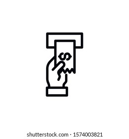 Simple invoice line icon. Stroke pictogram. Vector illustration isolated on a white background. Premium quality symbol. Vector sign for mobile app and web sites.