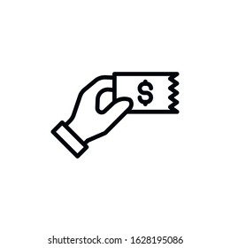 Simple invoice line icon. Stroke pictogram. Vector illustration isolated on a white background. Premium quality symbol. Vector sign for mobile app and web sites.