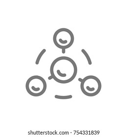Simple ion and electron line icon. Symbol and sign vector illustration design. Isolated on white background