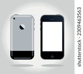 Simple iphone 1  2007. Vector illustration.