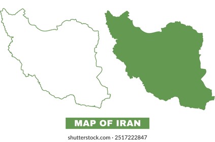 Conjunto de ilustração vetorial Simple Iran Outline Flat Map