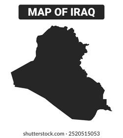 Simple Iraq Mapa negro Ilustración vectorial plana