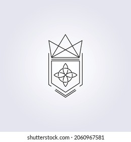 simple ireland irish celtic symbol icon logo vector illustration design shield crown logo creative logo