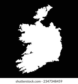 Simple Ireland Map Isolated on Black Background, can be used for business designs, presentation designs or any suitable designs.