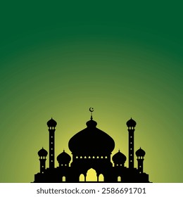 Simple islamic arabic middle east mosque illustration for background print greetings cards etc