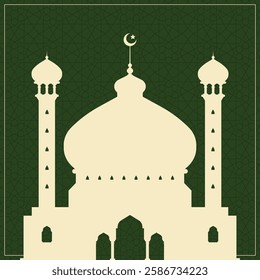 Simple islamic arabic middle east mosque illustration for background print greetings cards etc