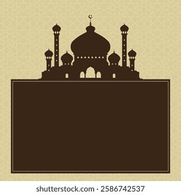 Simple islamic arabic middle east mosque illustration for background print greetings cards etc