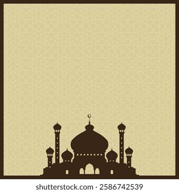 Simple islamic arabic middle east mosque illustration for background print greetings cards etc