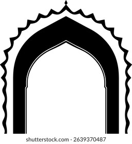 Simple Islamic Arch Vector - Mosque Door Silhouette Design