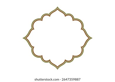 Simple Islamic Frame Design with Brown and Green Outline for Eid Greetings