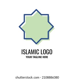 simple islamic logo template. lineal color style.
