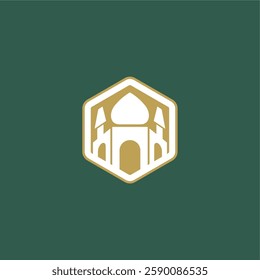 Simple Islamic mosque logo for icon or symbol