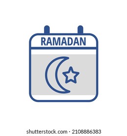 simple islamic ramadan calendar icon template. lineal color style.