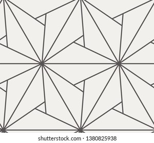 Simple Islamic Sacred Geometric Line Seamless Repeat Vector Pattern Brown on Cream