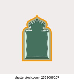 Simple Islamic Window Shape Element. Second Style Arabic Window Shape. Editable Vector