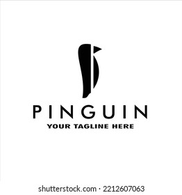 simple isolate logo computer. Penguin logo isolated in white background. Antarctic logo concept
