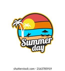 Simple isolated art for t-shirt design.
Summer day, vector for banner, t-shirt, and print.