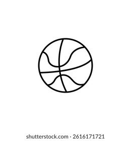 Simple Isolated Basketball Outline Vector for Design Elements on White