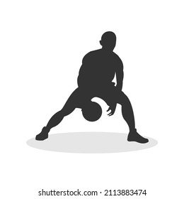 simple isolated basketball silhouette vector design
