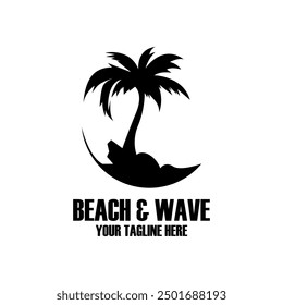 Vector de diseño de logotipo de playa aislado simple