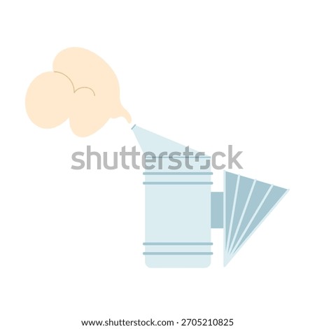 Simple isolated beekeeping smoker tool for honey production and apiary equipment vector illustration