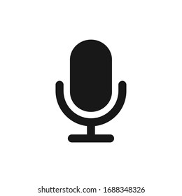 Simple isolated black microphone icon