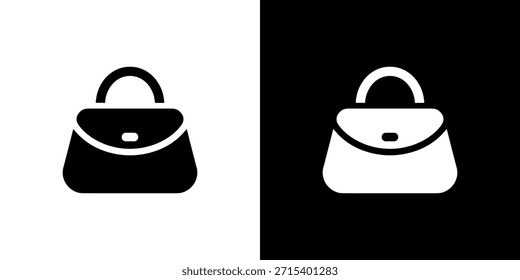 Simple Isolated Black and White Handbag Fashion Accessory Icon Design
