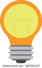 ilustración simple aislada de bombilla luminosa