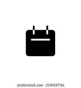 Icono de calendario aislado simple sobre fondo blanco.