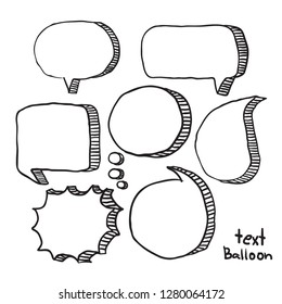 simple isolated childish lines hand drawn speech, text, balloon, bubble element for banner, label, texture, background, wallpaper etc. vector design.