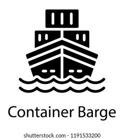 A simple isolated glyph icon design of cruise ship 