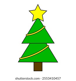 simple isolated green Christmas tree