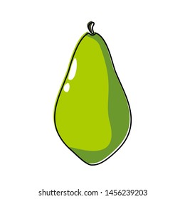 simple isolated green papaya on white background cartoon style for icon, logo, wallpaper, banner, label, cover, card, texture etc. vector design.