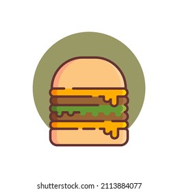 simple isolated hamburger and pattern background vector design.