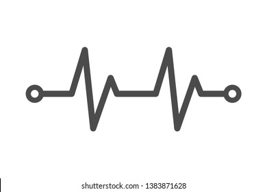 Simple isolated heartbeat / ECG pulse icon
