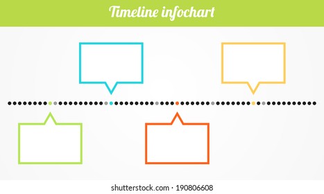 Simple Isolated Horizontal Infochart Timeline With 4 Place For Text